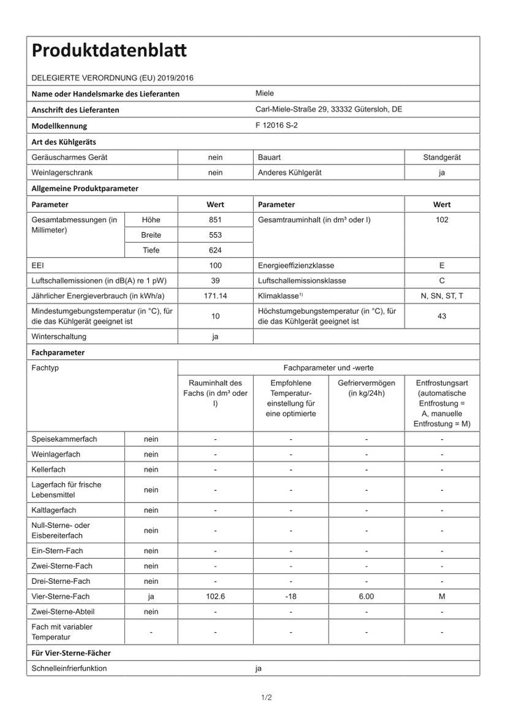 Produktdatenblatt