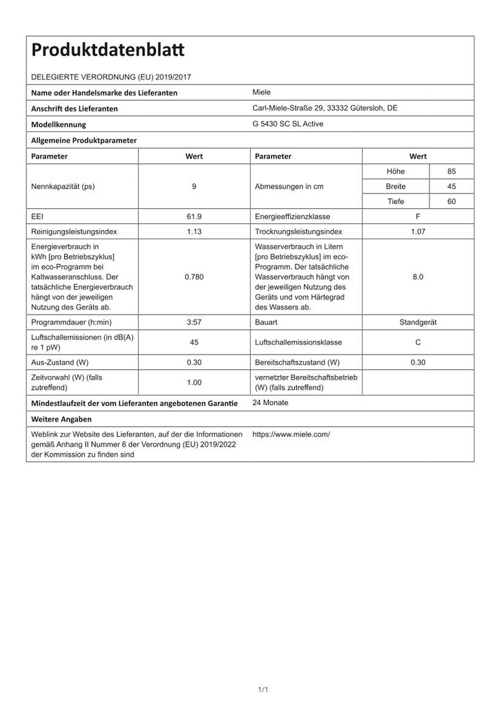 Produktdatenblatt