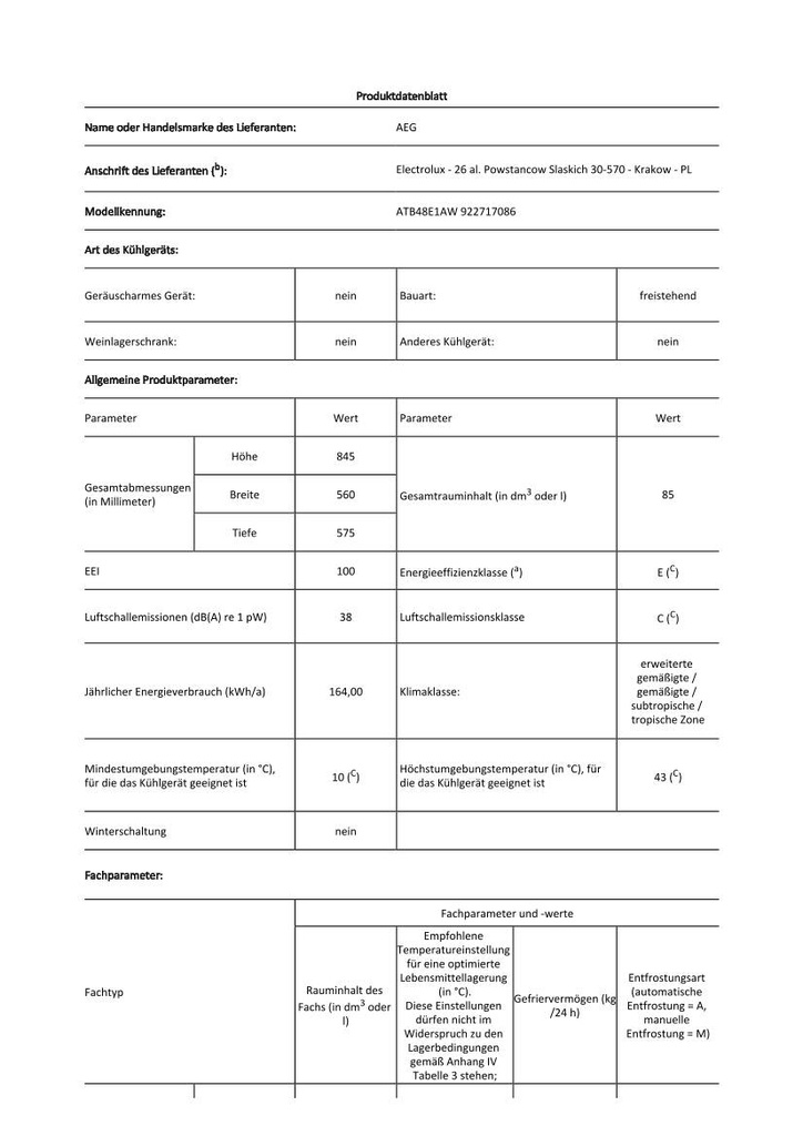 Produktdatenblatt
