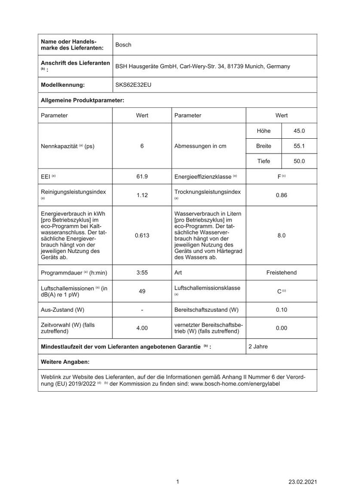 Produktdatenblatt