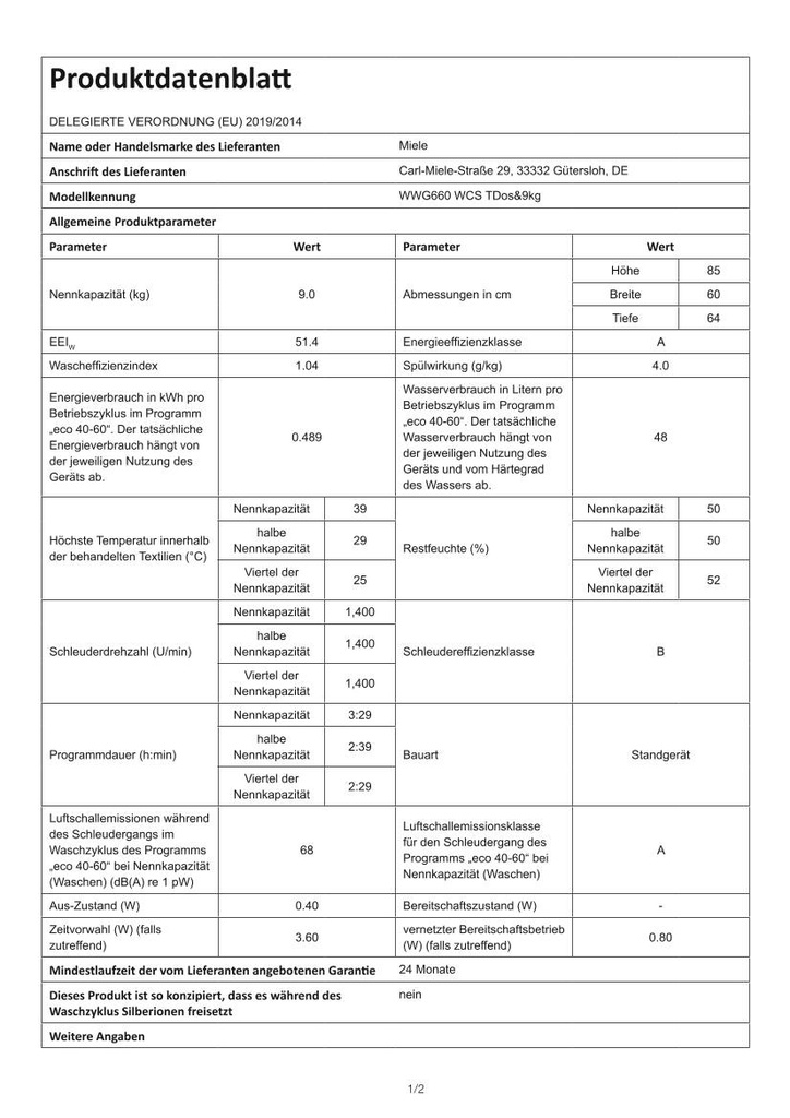 Produktdatenblatt