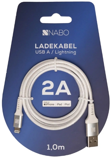 [16223] Lightningkabel  USBA weiß  1m